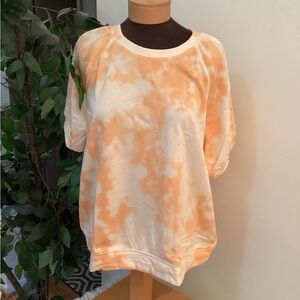 SONOMA short sleeve sweatshirt Woman’s XXL peachy orange tie dye NWT